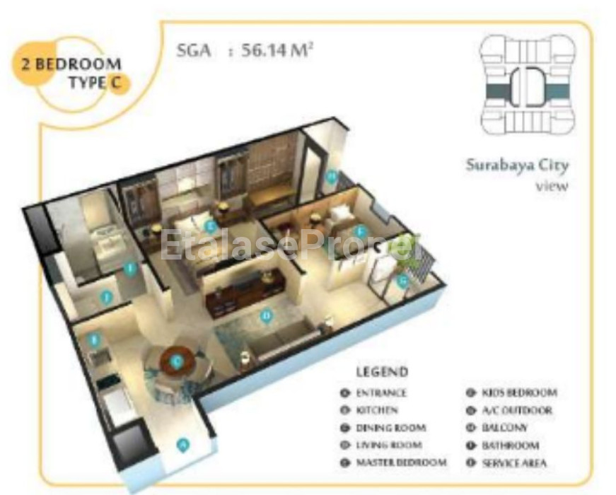 Foto properti Dijual Apartemen Grand Dharmahusada Lagoon 2