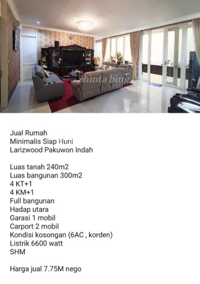 Foto properti Di Jual Rumah Minimalis Siap Huni LARIZ WOOD PAKUWON INDAH 3