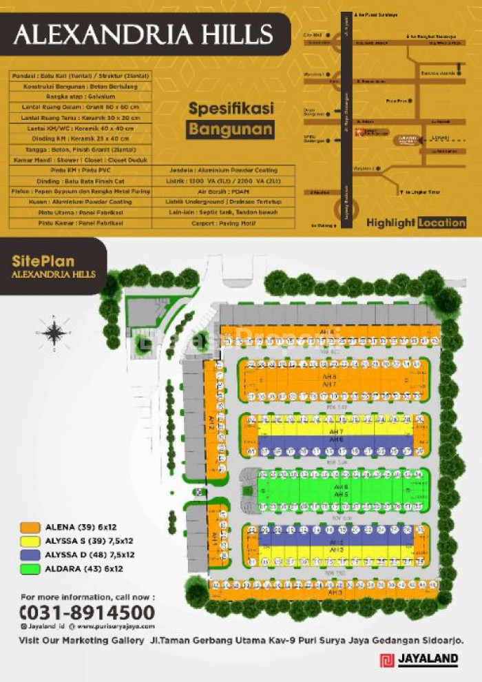 Foto properti (PRIMARY)ALEXANDRIA HILLS TIPE ALENA BY JAYALAND HARGA 500 JTAN LISTRIK UNDERGROUND 4