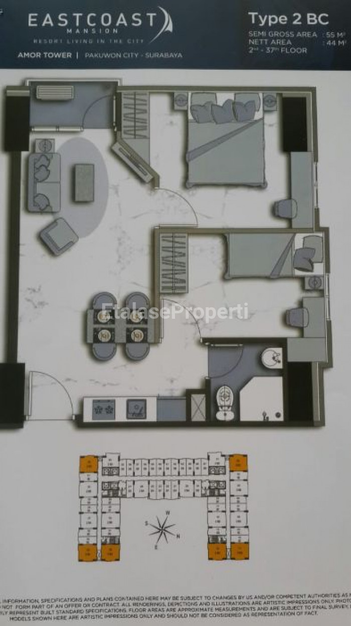 Siteplan east coast apartement surabaya